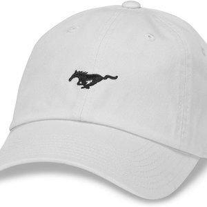 Officially Licensed Ford Mustang Micro Pony Dad Hat, Strapback, White, NWT
